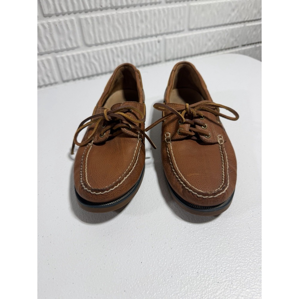 POLO RALPH LAUREN Men's Bienne Leather Boat Shoes Tan US 9 - Picture 3 of 13